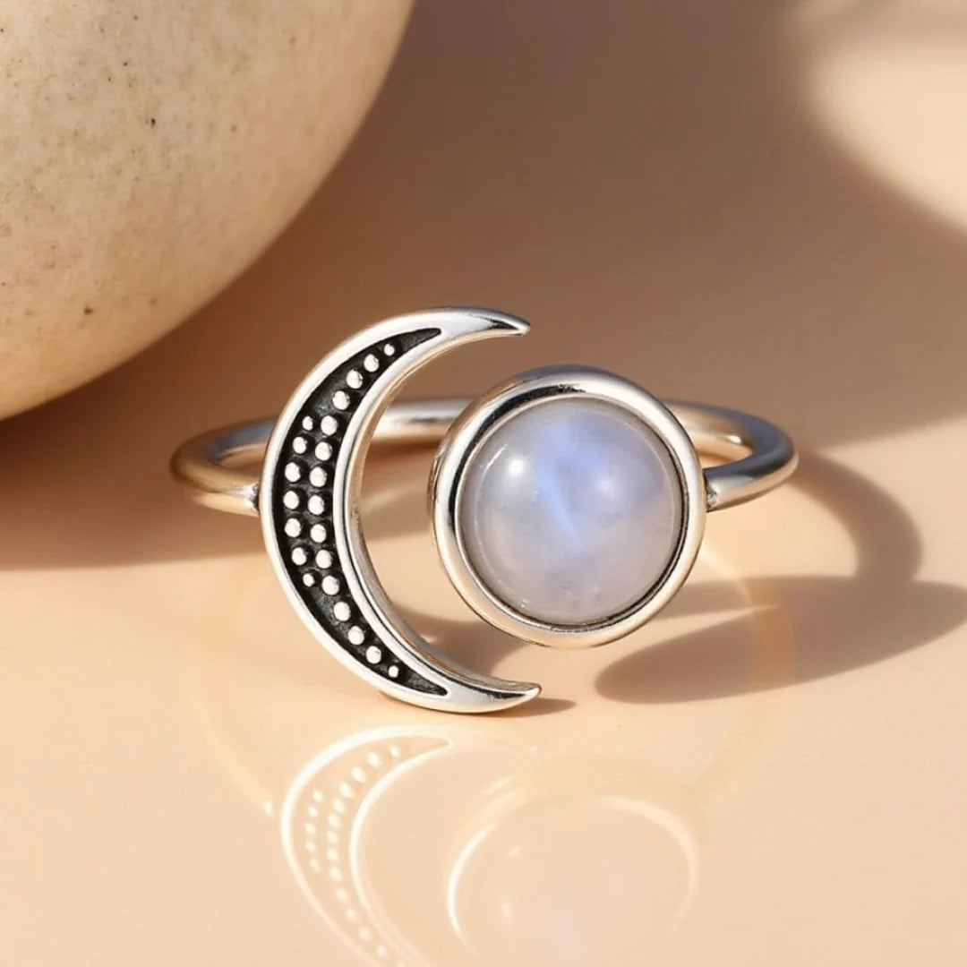 Bague en Pierre de Lune & Argent - Elenya