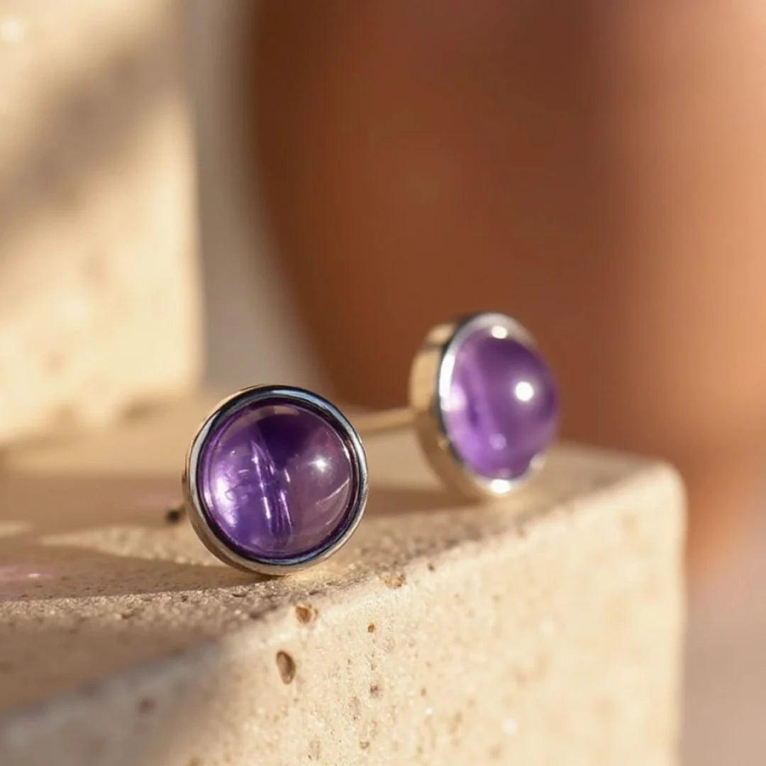 Boucles d'Oreilles Améthyste & Argent - Danse Astrale