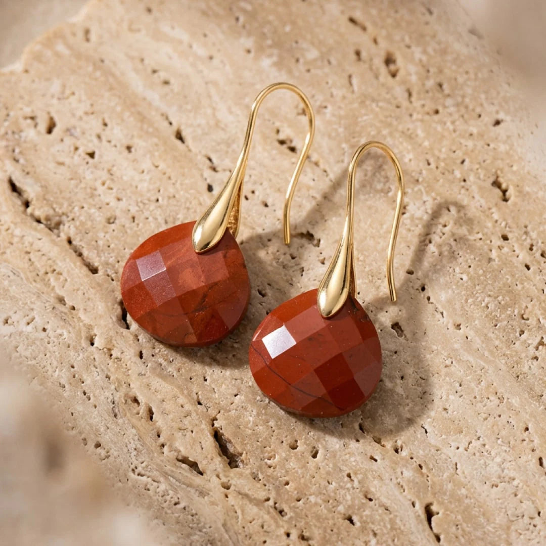 Boucles d'oreilles en Jaspe Rouge - Alya