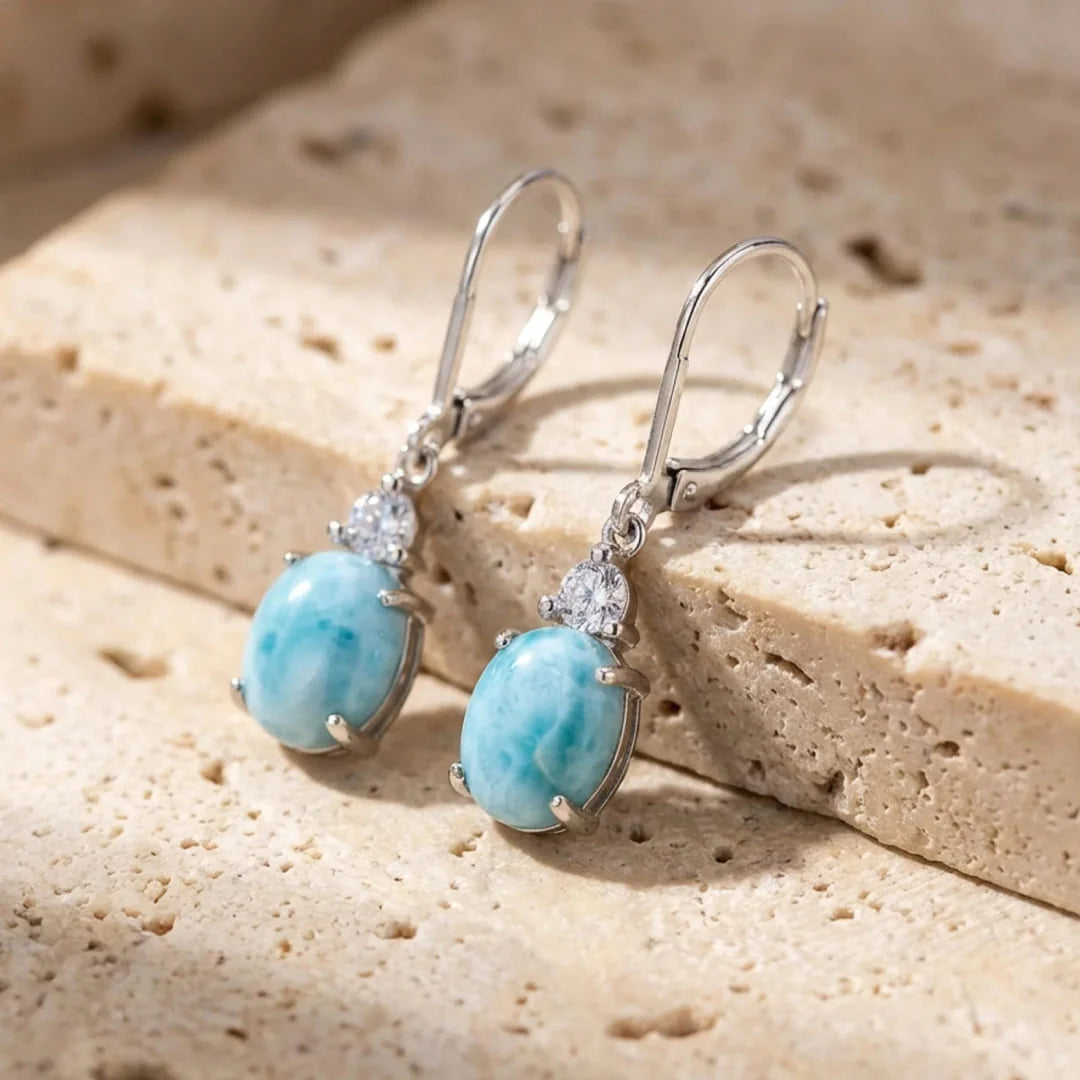 Boucles d’Oreilles en Larimar - Lagon Paisible