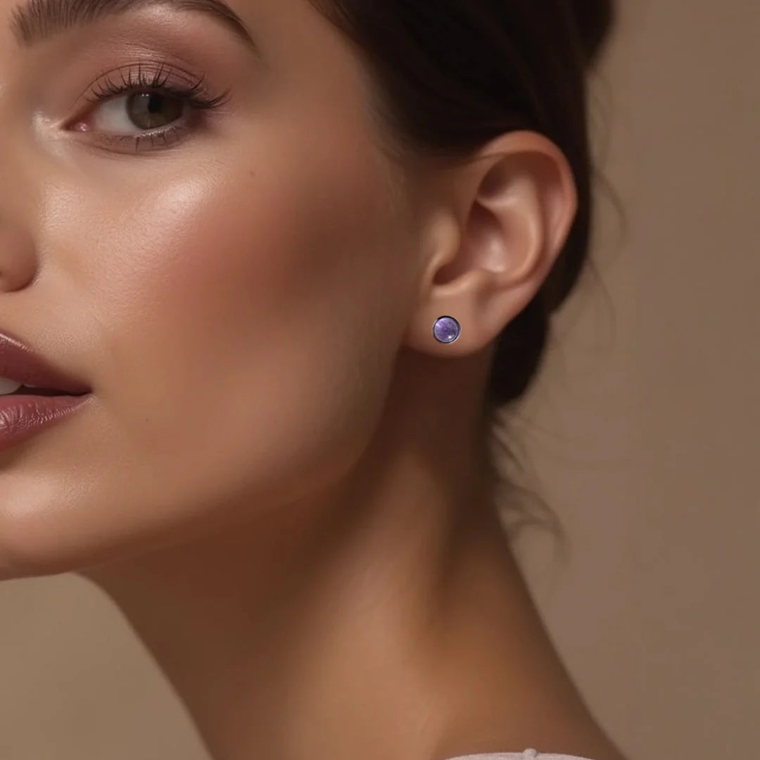 Boucles d'Oreilles Améthyste & Argent - Danse Astrale