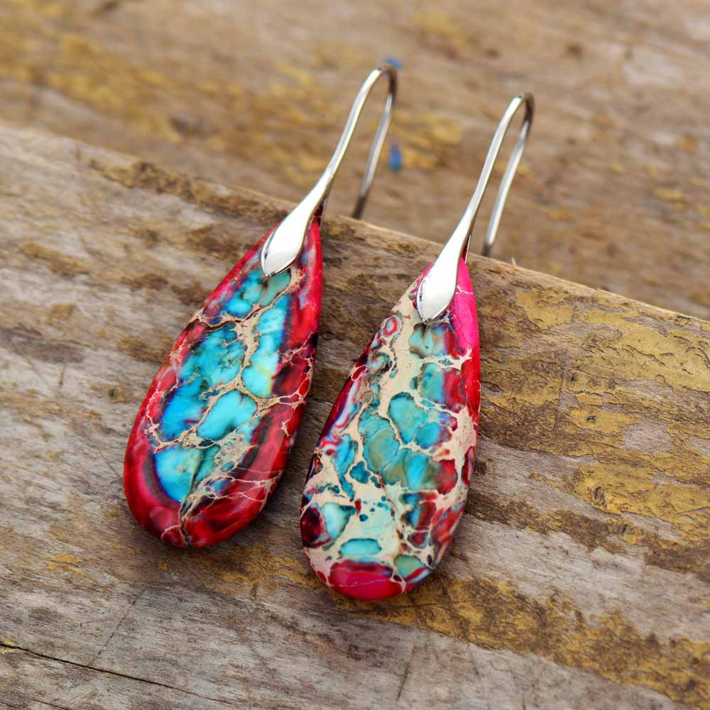 Boucles d'Oreilles "Lacrimosa" en Jaspe