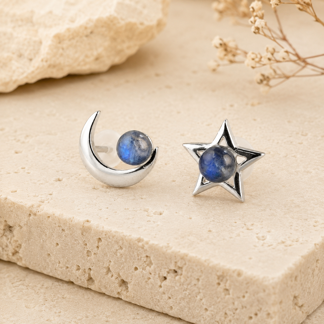 Boucles d'Oreilles en Labradorite & Argent - Clarté Céleste