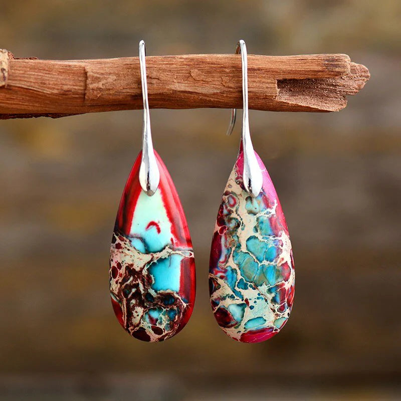 Boucles d'Oreilles "Lacrimosa" en Jaspe