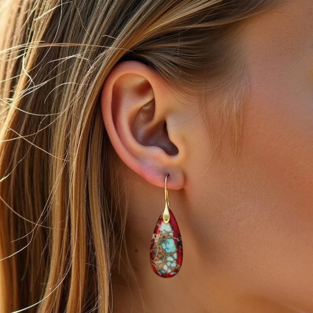 Boucles d'Oreilles "Lacrimosa" en Jaspe