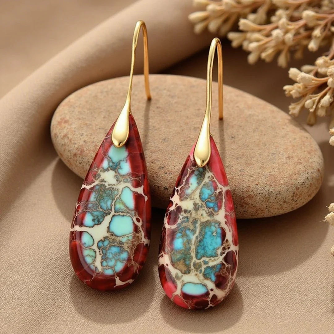 Boucles d'Oreilles "Lacrimosa" en Jaspe