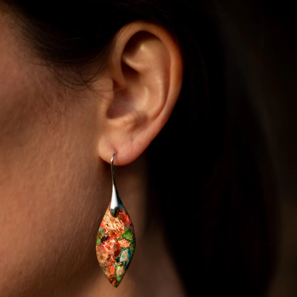 Boucles d'Oreilles "Arlequin" en Jaspe