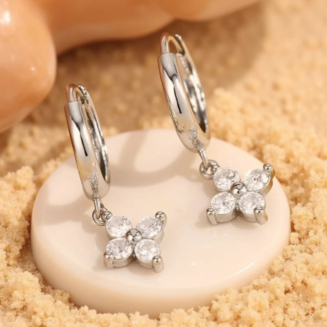 Boucles d'Oreilles "Trèfle Solaire" en Argent
