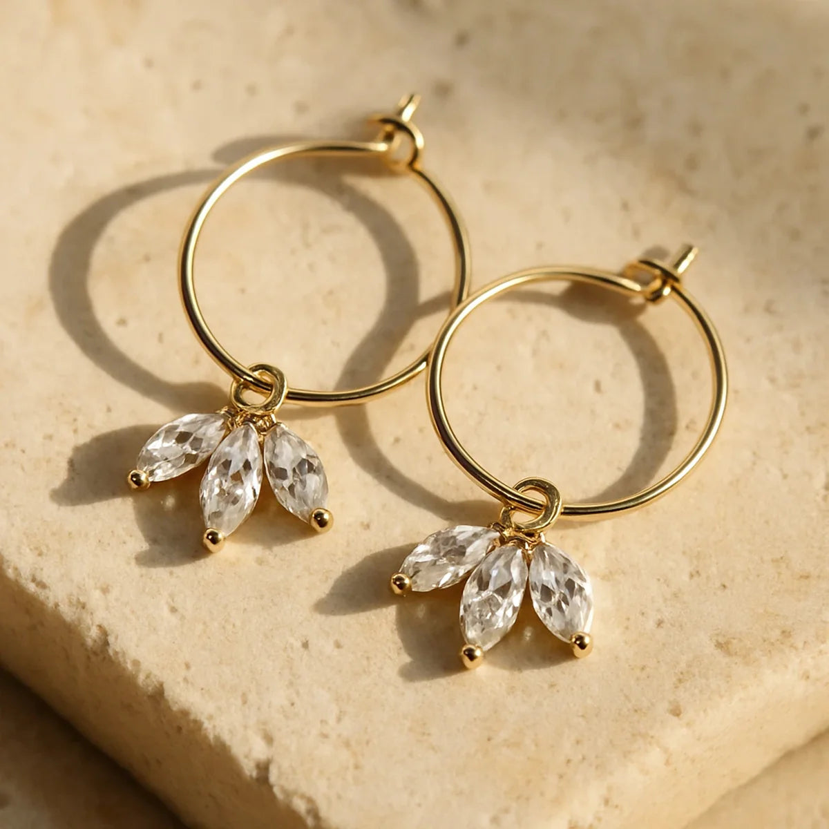 Créoles "Balma" Zircons & Plaqué Or