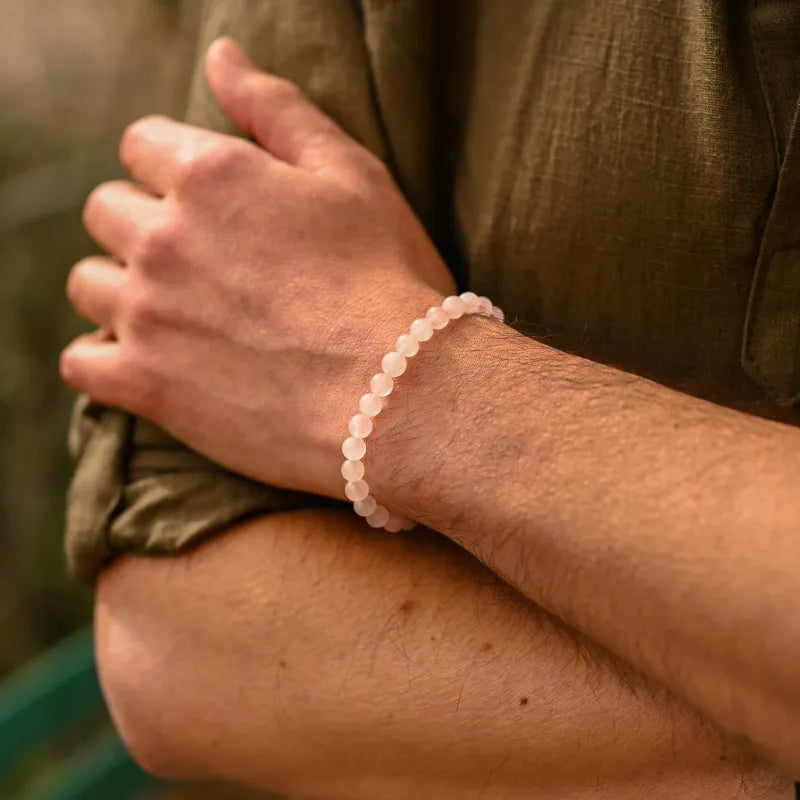 Bracelet "Amore Mio" en Quartz Rose