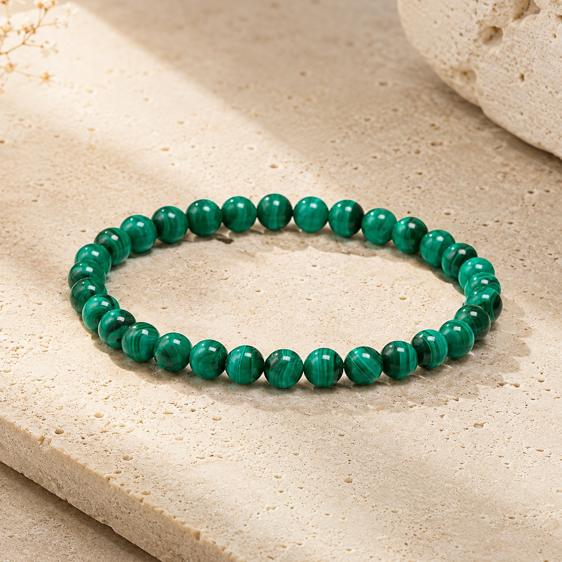 Bracelet en Malachite - Spirales de Purification
