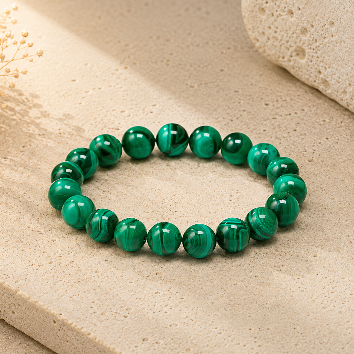Bracelet en Malachite - Spirales de Purification