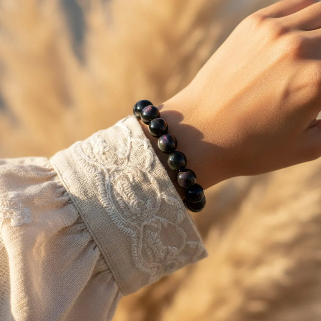 Bracelet en Obsidienne Œil Céleste - Chemin Sacré