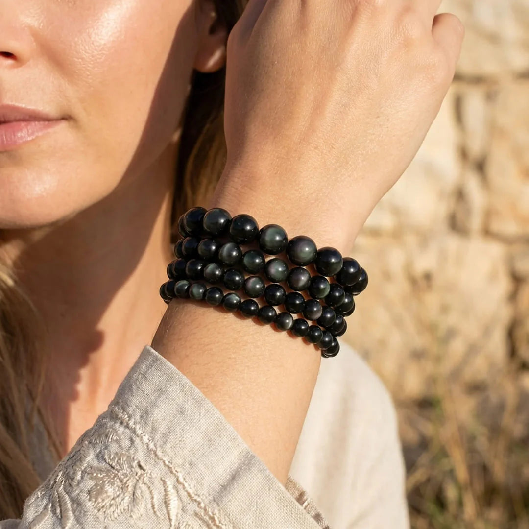 Bracelet en Obsidienne Œil Céleste - Chemin Sacré
