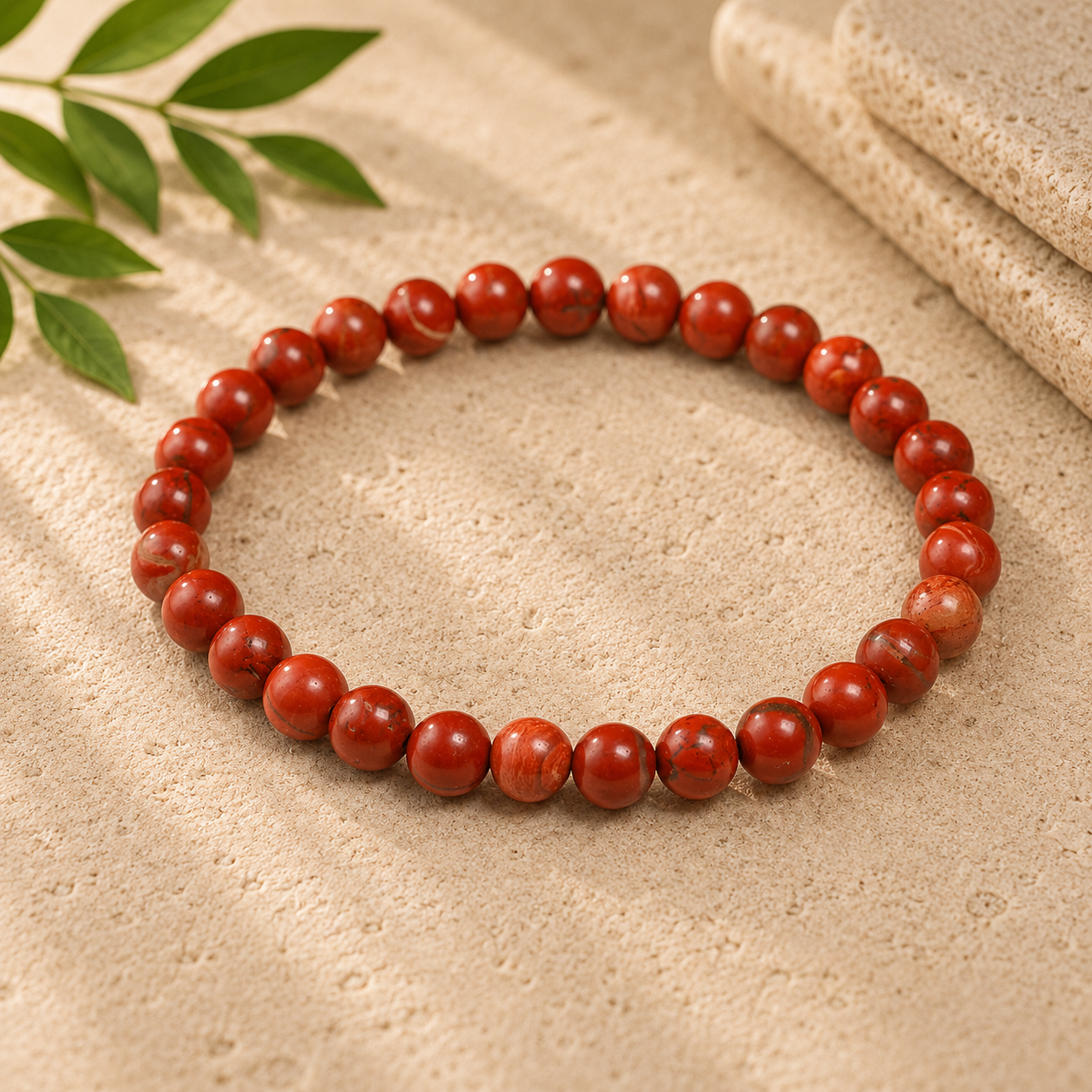 Bracelet en Jaspe Rouge - Vitalité