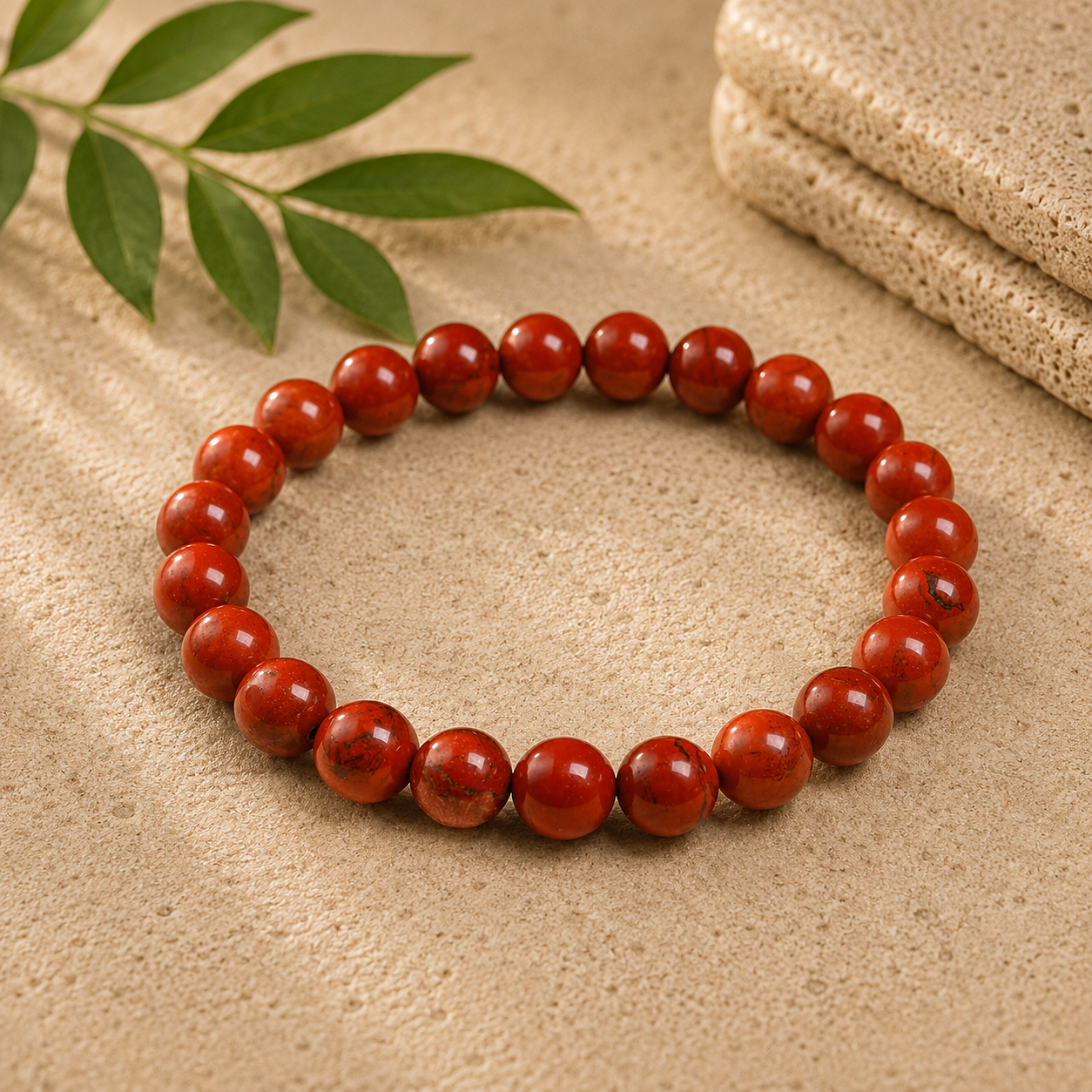 Bracelet en Jaspe Rouge - Vitalité
