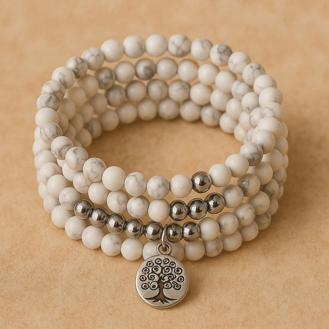 Bracelet Mala en Howlite - Équilibre au Féminin