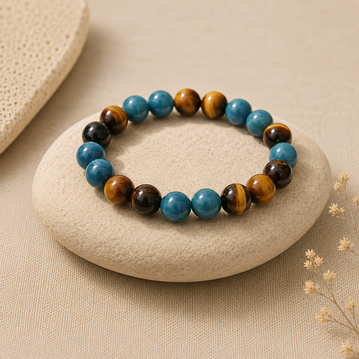 Bracelet Oeil de Tigre & Apatite - Sérénité Protectrice