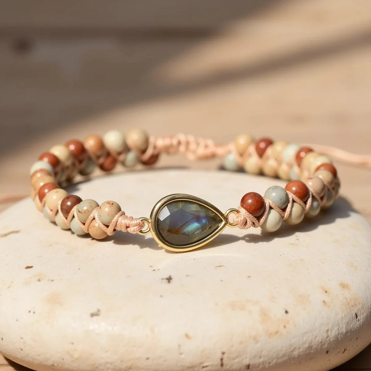 Bracelet Tressé en Jaspe & Labradorite - Audacity