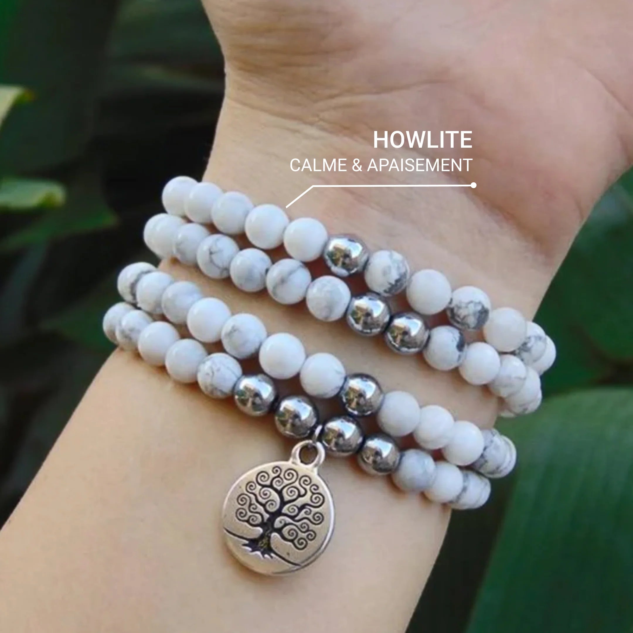 Bracelet Mala en Howlite - Équilibre au Féminin