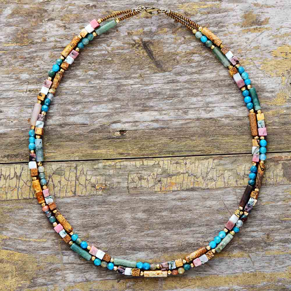 Collier "Âme Bohème" en Pierres Naturelles