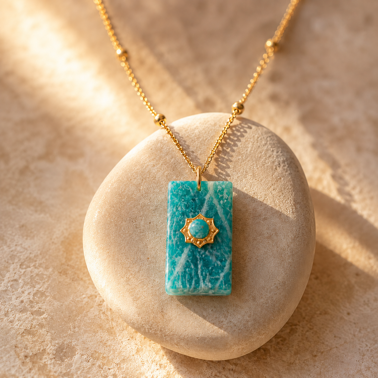 Pendentif en Amazonite - Rivage Paisible