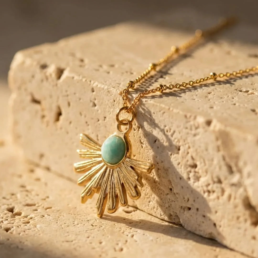 Pendentif en Amazonite - Rayons de Bien-Etre
