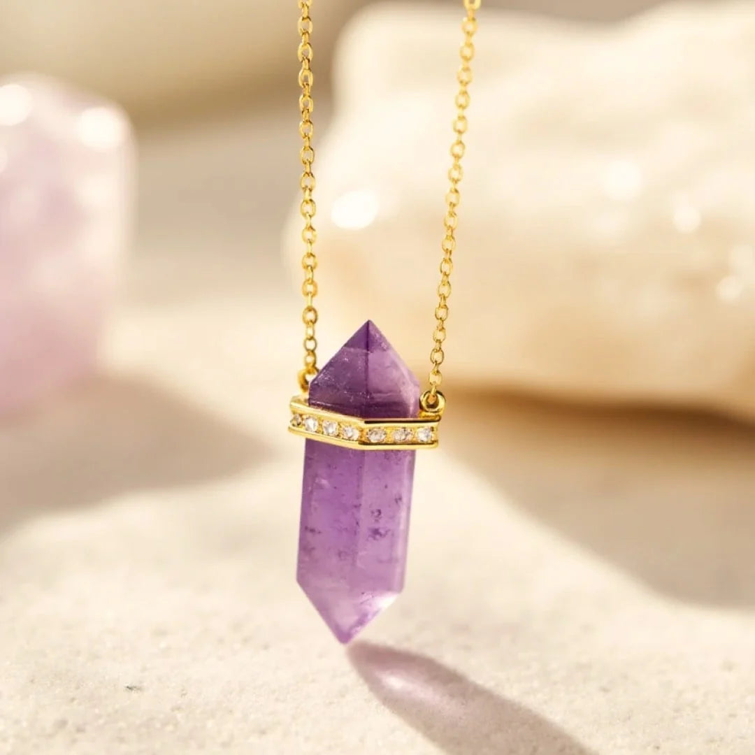 Pendentif Pointe en Pierres Naturelles - Balance Intérieure
