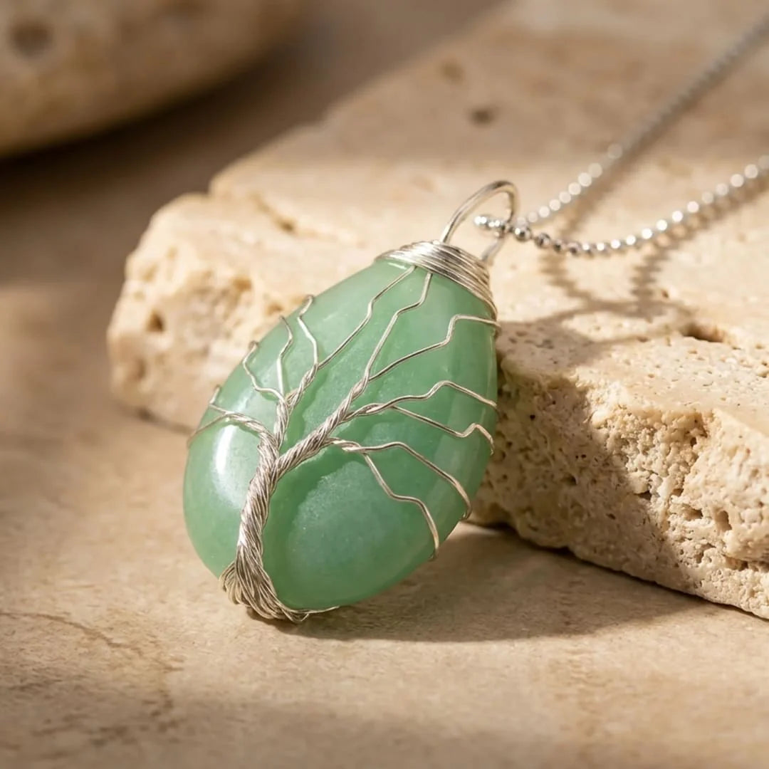Collier Pendentif en Pierre Naturelle - Arbre de Rémission