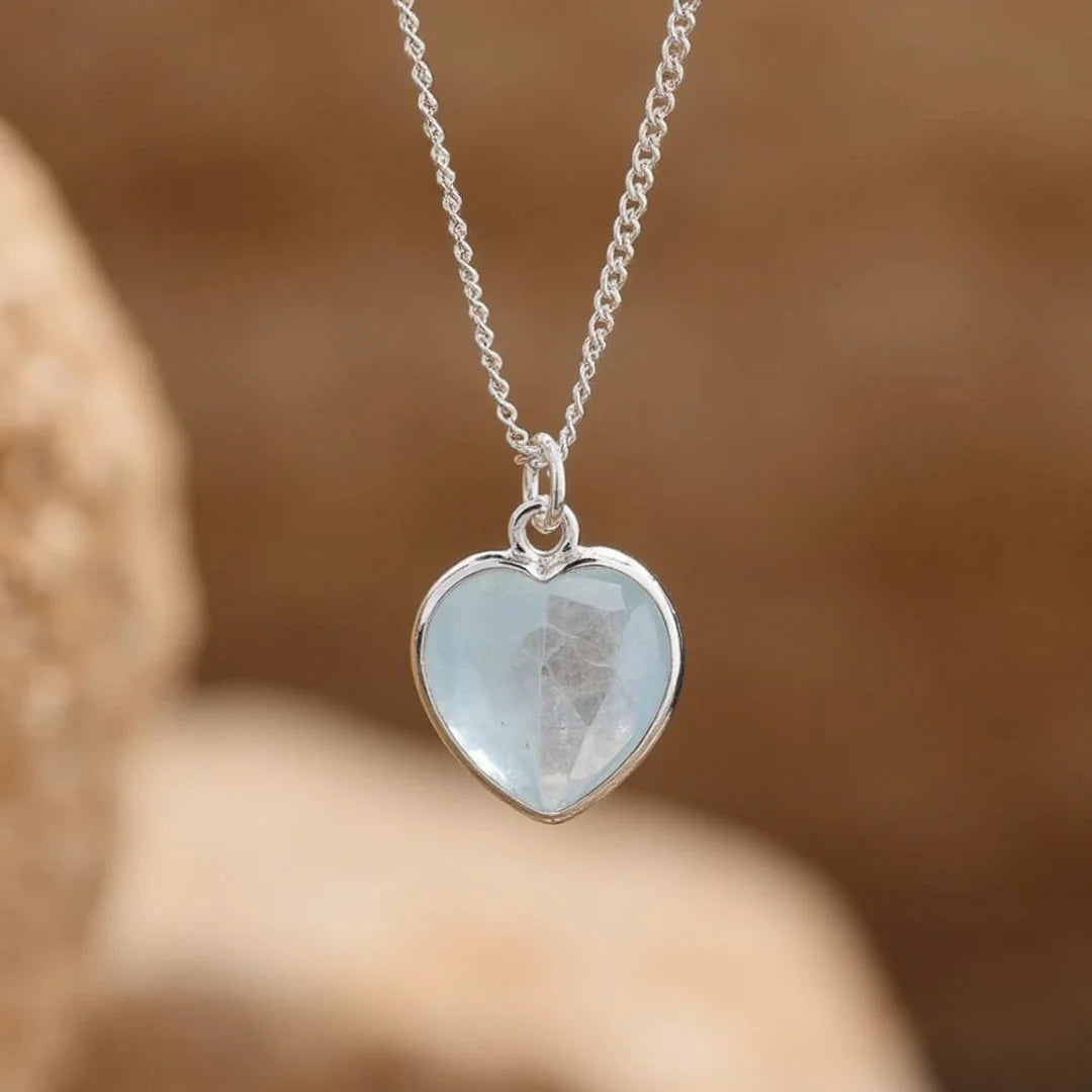 Pendentif en Aigue-Marine - Coeur Céleste