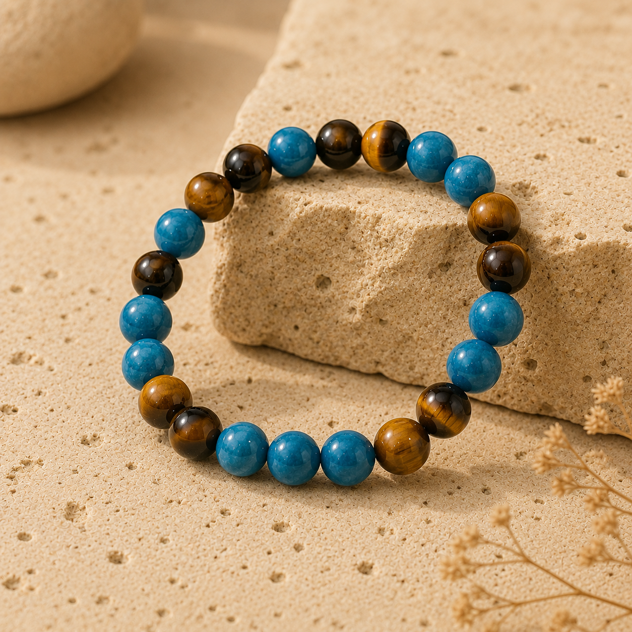 Bracelet Oeil de Tigre & Apatite - Sérénité Protectrice