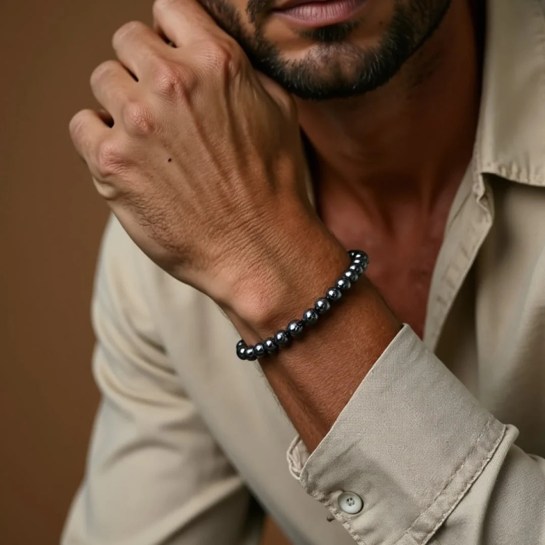 Bracelet "Pulse Énergétique" en Hématite