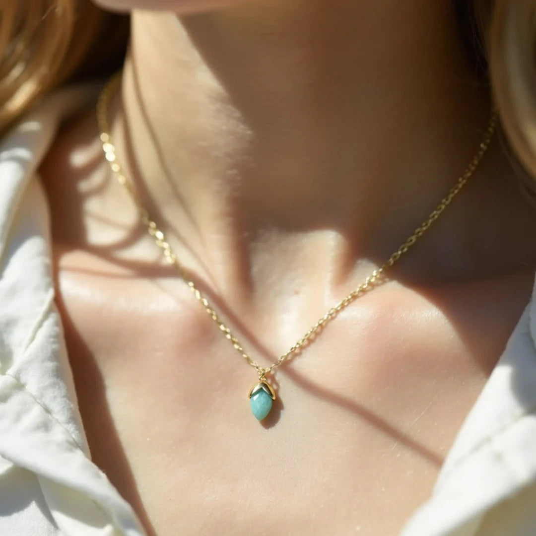 Pendentif en Amazonite - Larme d'Apaisement