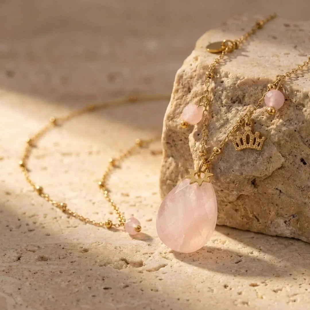 Collier en Quartz Rose - Écrin d’Amour