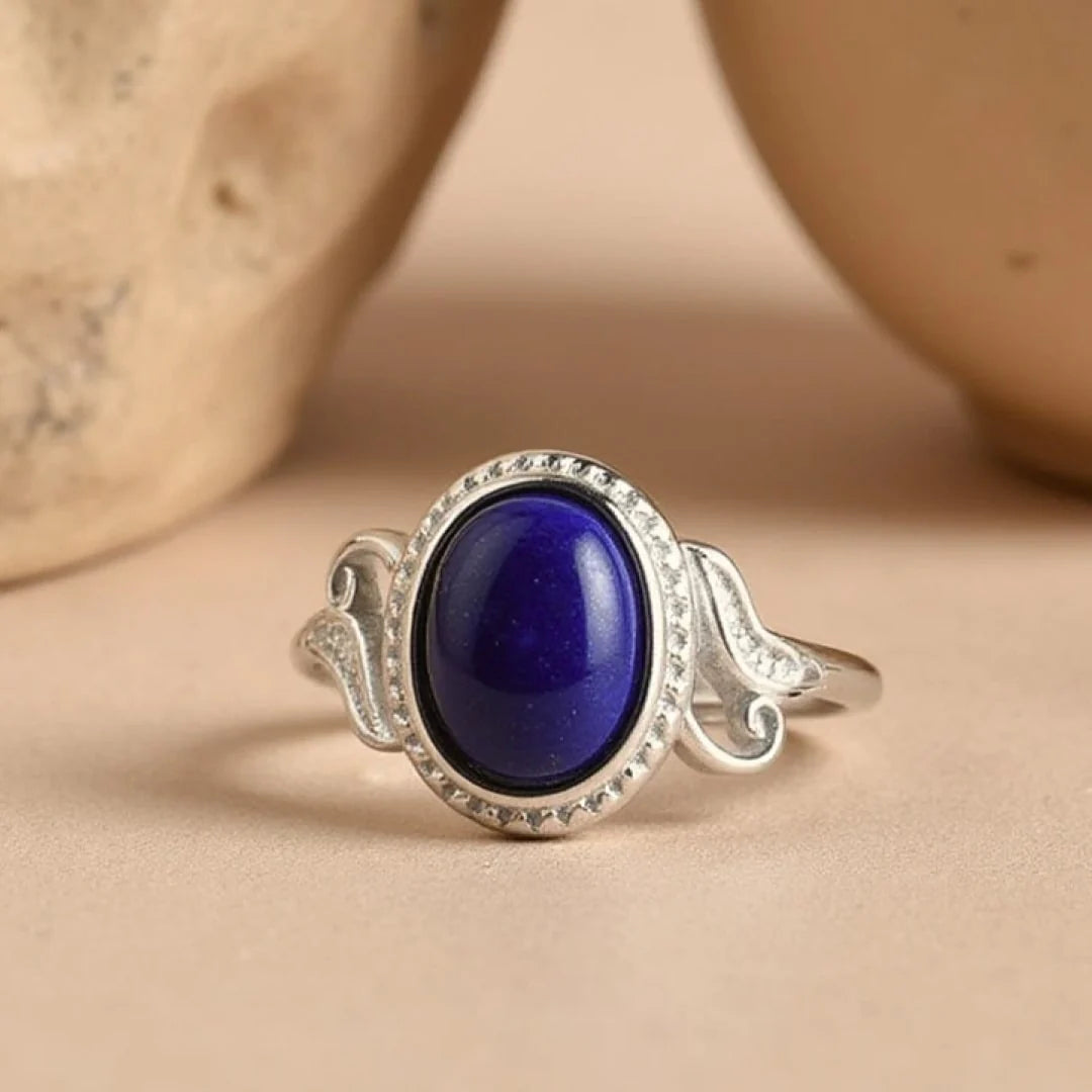 Bague Ajustable "Ovaline de Klein" en Lapis Lazuli