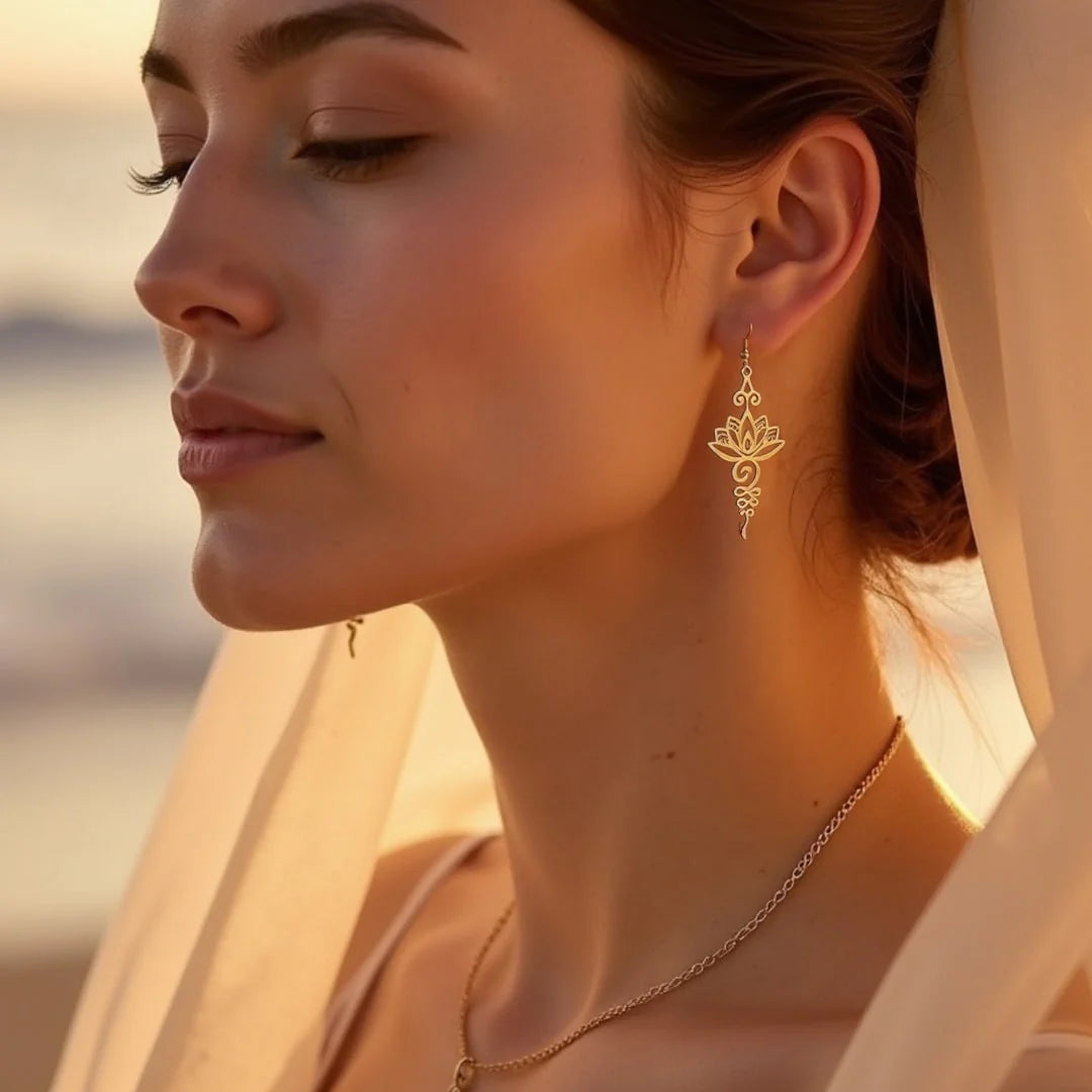Boucles d'Oreilles "Lotus Unalome"