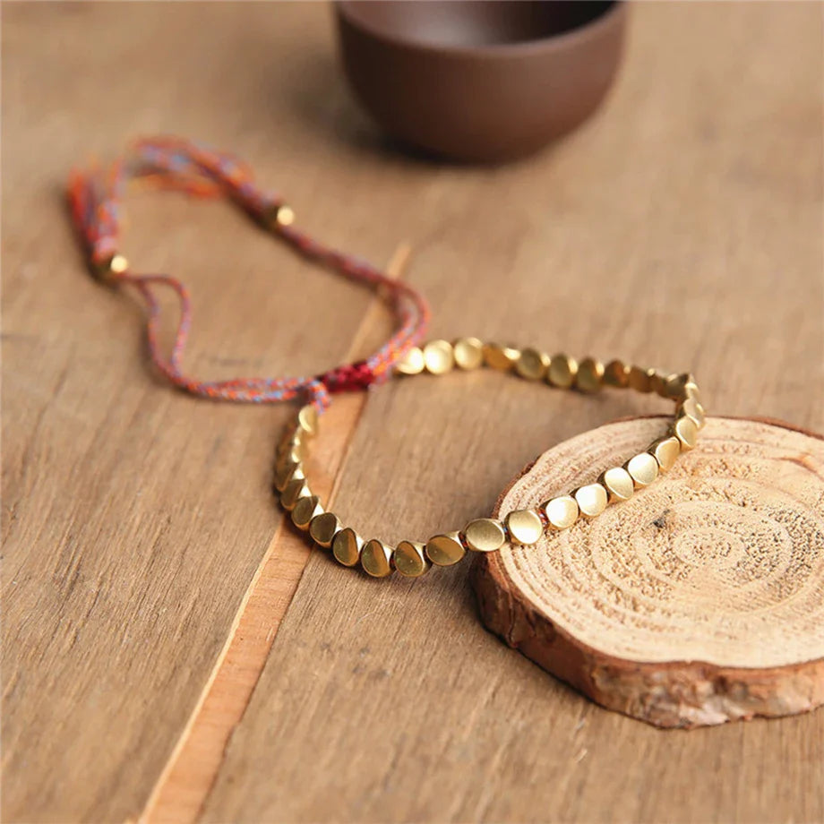 Bracelet Tibétain en Perles de Cuivre