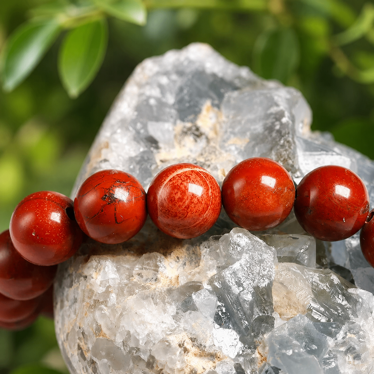 Bracelet en Jaspe Rouge - Vitalité