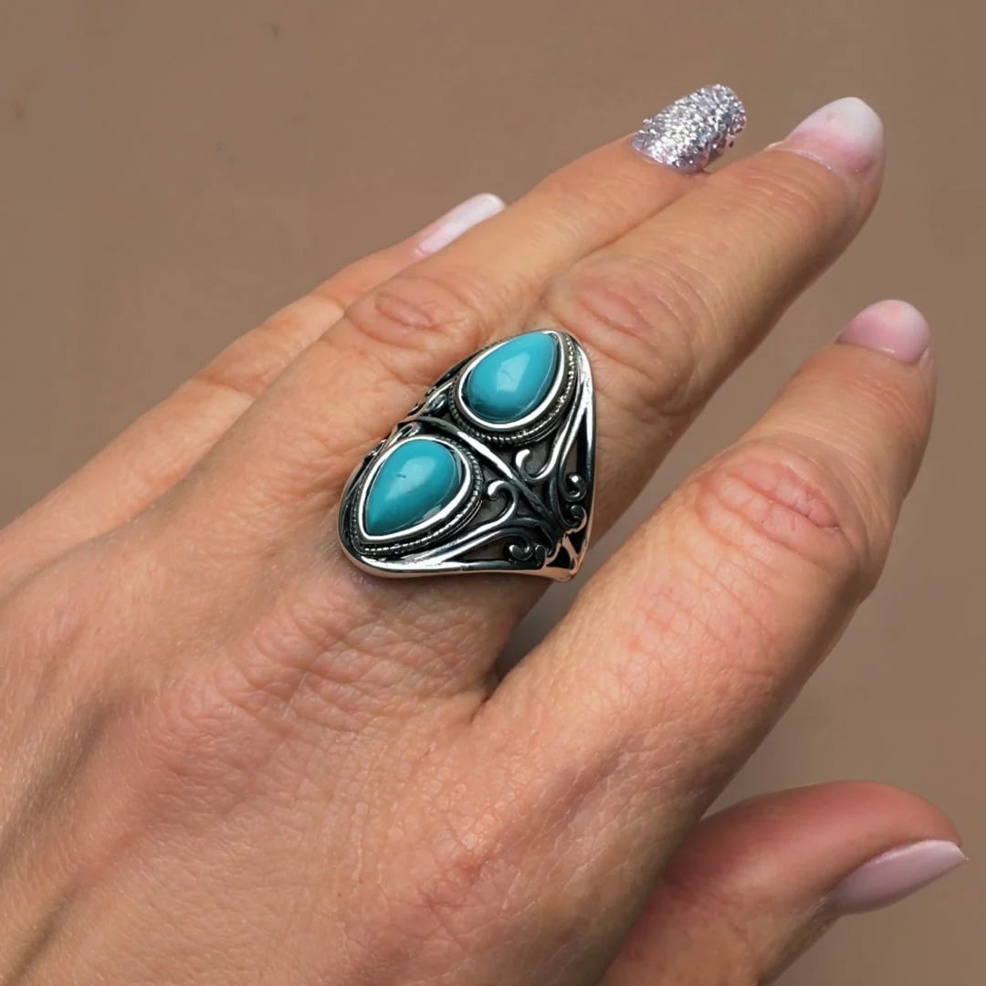 Bague en Turquoise & Argent - Ancrage Céleste