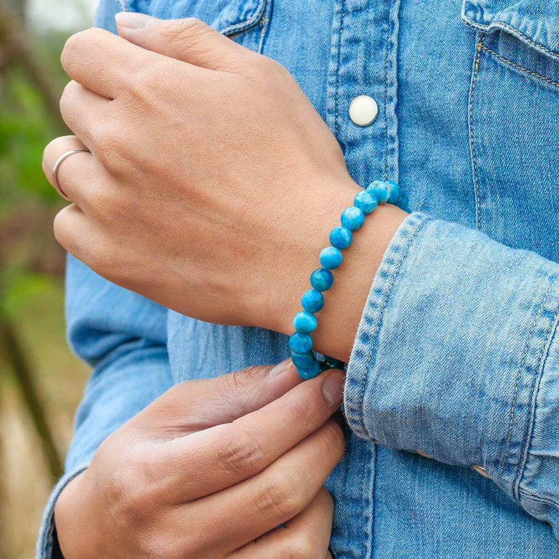 Bracelet "Océan Limpide" en Apatite Bleue
