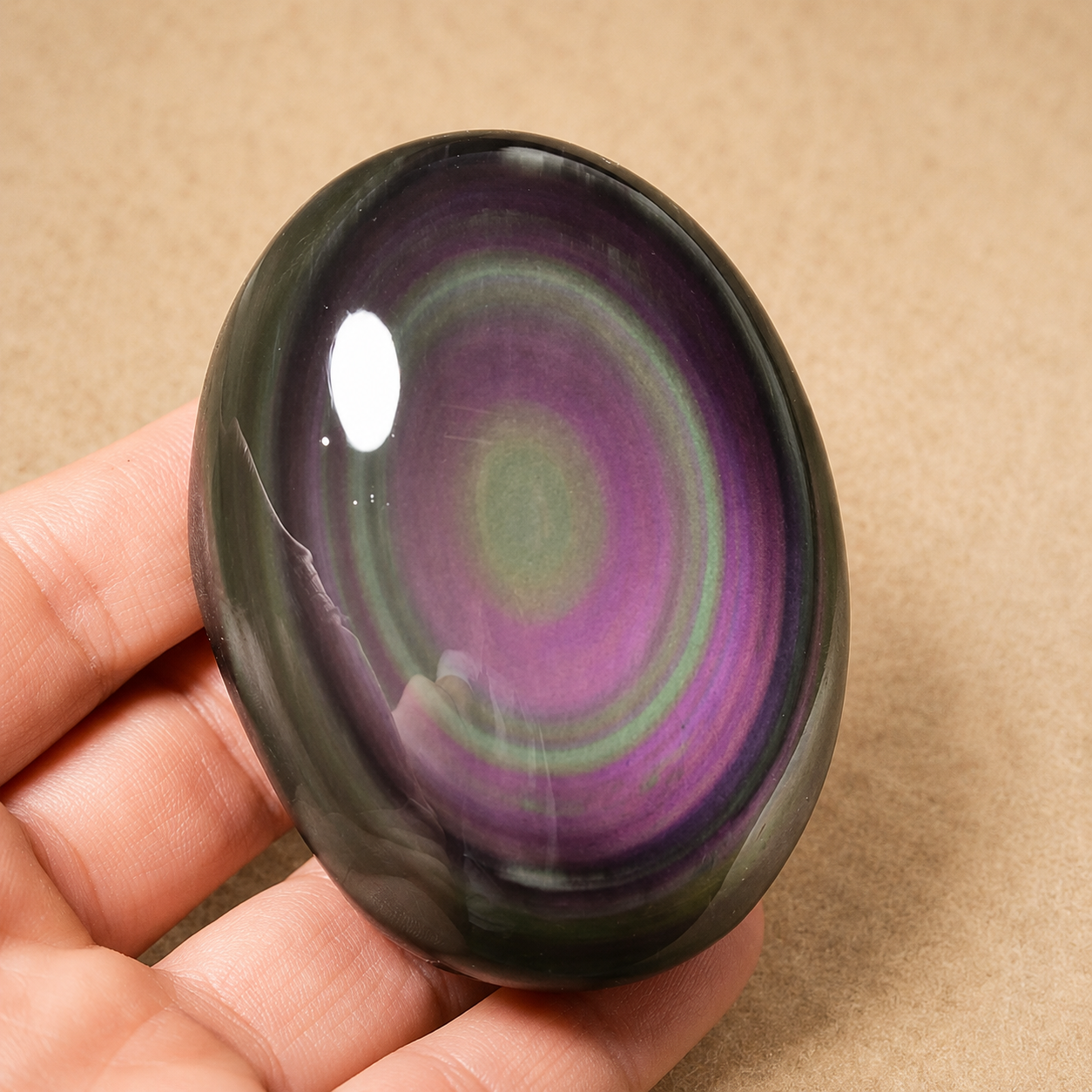 Galet d'Obsidienne Oeil Céleste - Bouclier de Protection