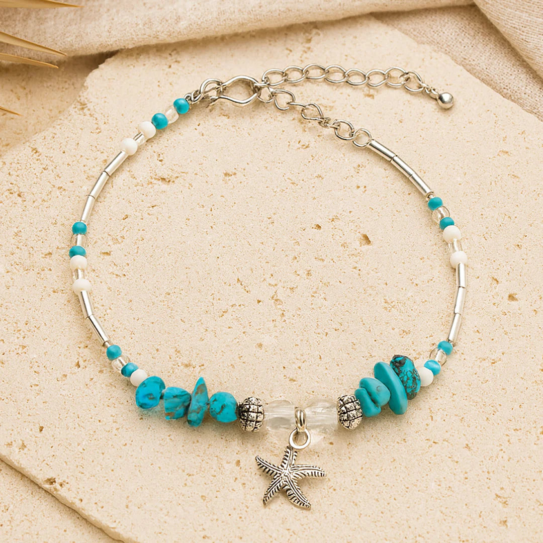 Bracelet de Cheville en Turquoise - Étoile de Mer