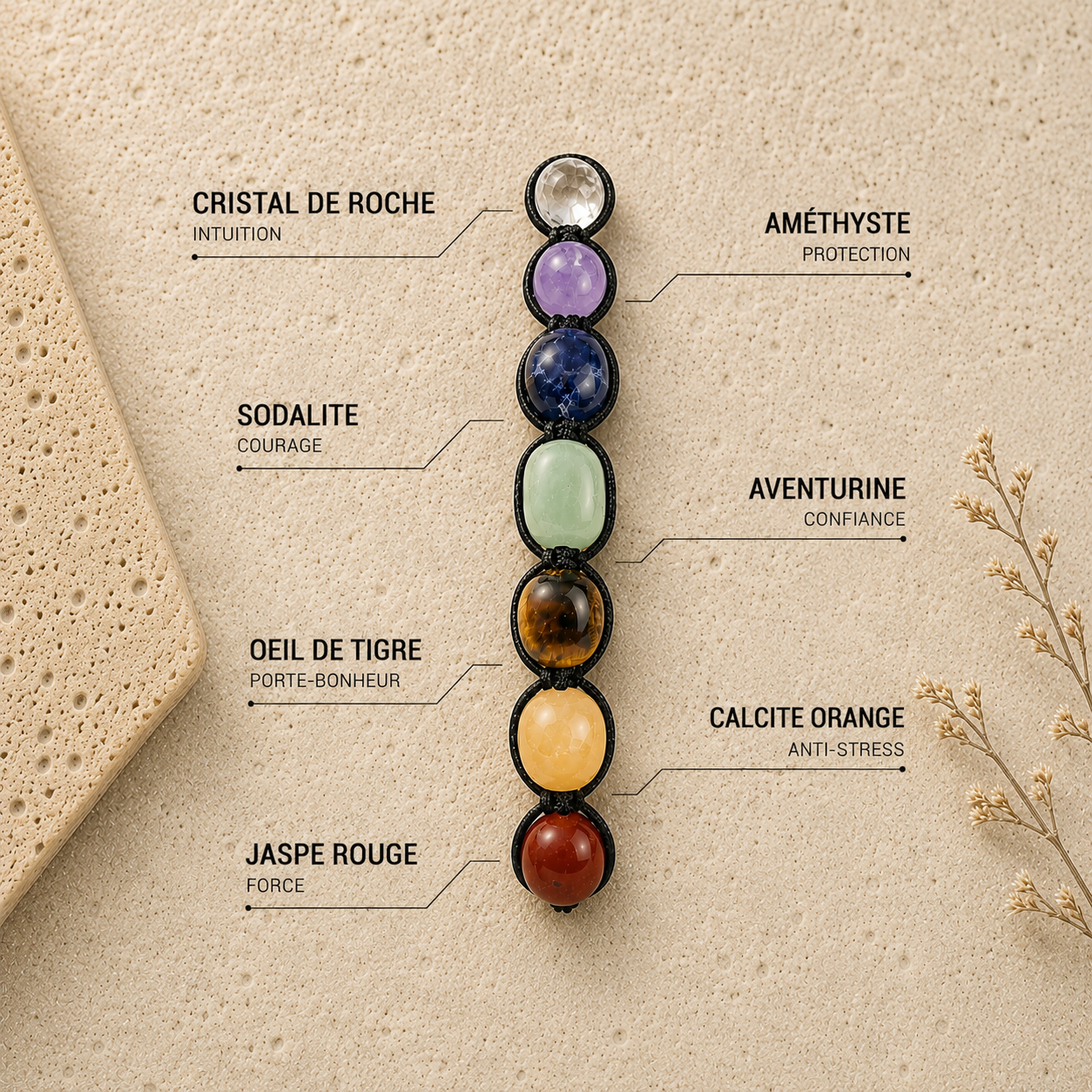 Bracelet 7 chakras - Alignement Sacré