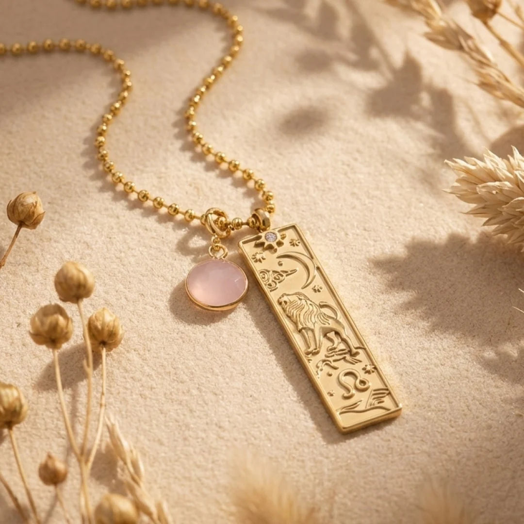 Collier Pendentif - Signe Astrologique & sa Pierre Naturelle