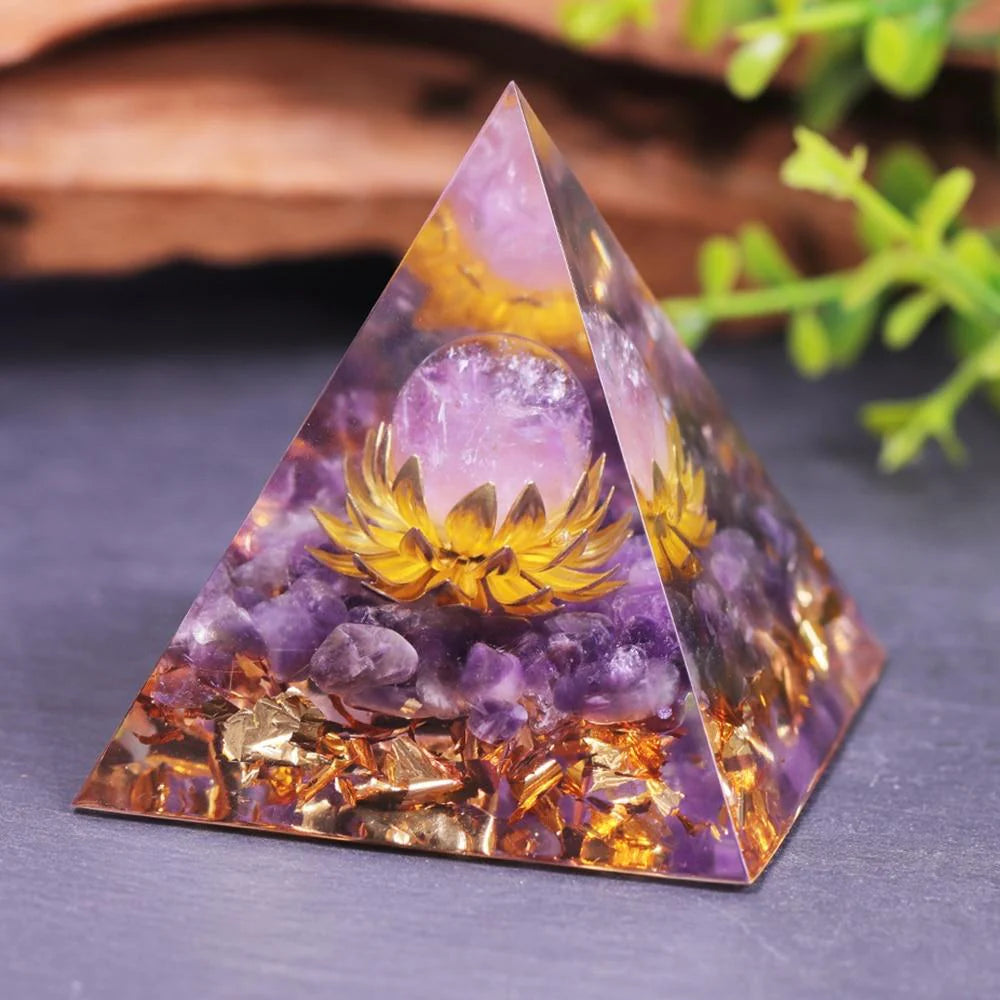 Orgonite en Améthyste -  Lotus Divin