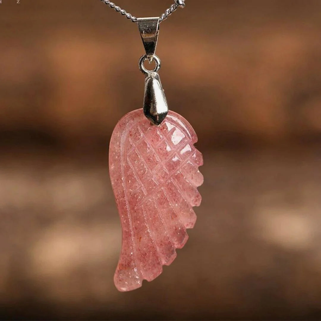 Collier Pendentif "Aile d'Ange" en Pierre Naturelle