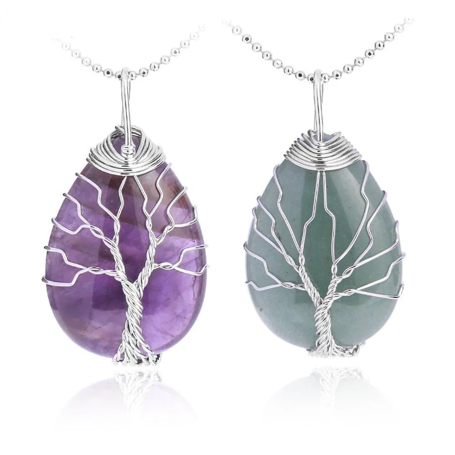 Collier Pendentif "Arbre de Rémission" en Pierre Naturelle