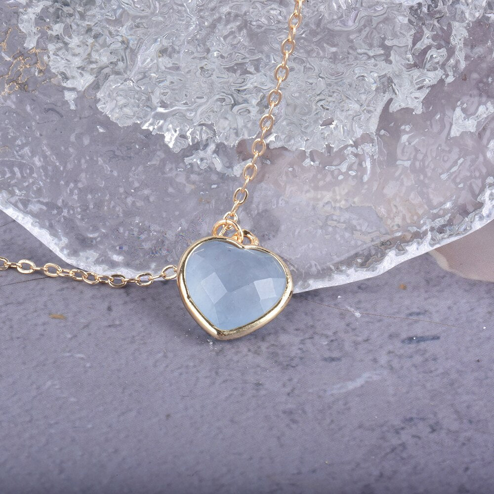 Pendentif en Aigue-Marine - Coeur Céleste