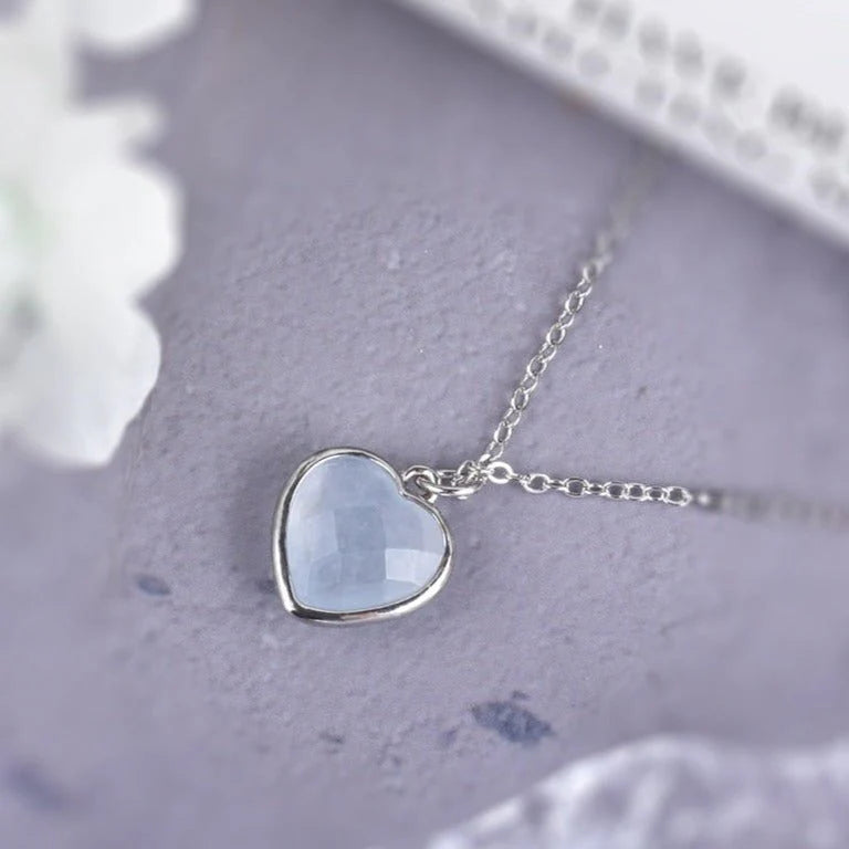 Pendentif en Aigue-Marine - Coeur Céleste