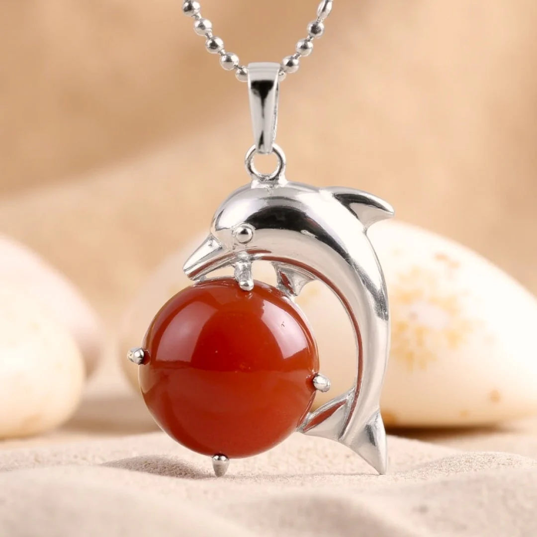 Pendentif "Félicité du Dauphin" en Pierres Naturelles